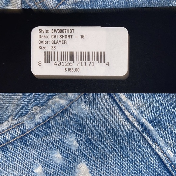 NWT EDWIN Cai Long Shorts 15”, size 28, color is slayer, sold at Free People - Picture 8 of 9